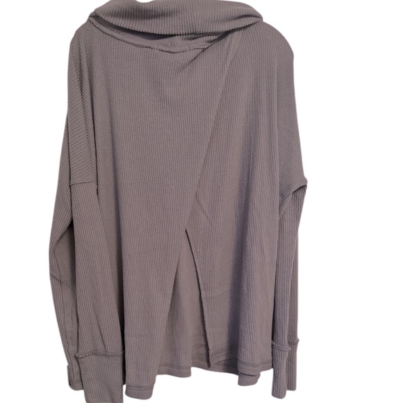 Free People We The Free Purple Smoke Long Sleeve Cowl Neck Top sz. S - Picture 2 of 4